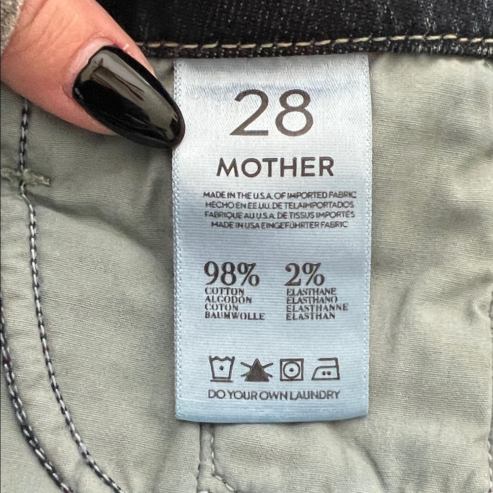 MOTHER Women's Distressed Dark Blue Skinny Jeans - Picture 5 of 13